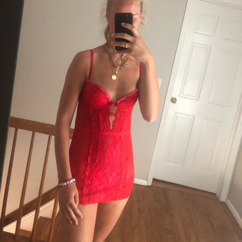 Victoria’s Secret red lingerie